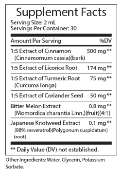 GL Control Supplement Facts