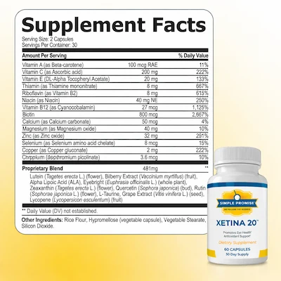 Xetina 20 Supplement Facts